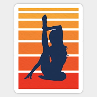 Retro Yoga Silhouette Sticker